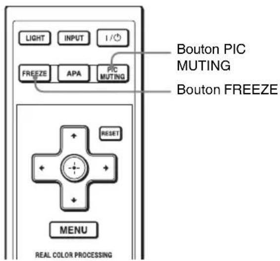 LIGHT INPUT I/O FREEZE APA PIC MUTING Bouton PIC MUTING Bouton FREEZE RESET MENU REAL COLOR PROCESSING