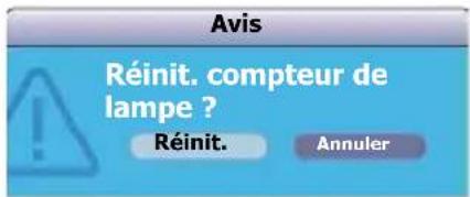 Avis Réinit. compteur de lampe ? Réinit. Annuler