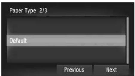 Paper Type 2/3 Default Previous Next
