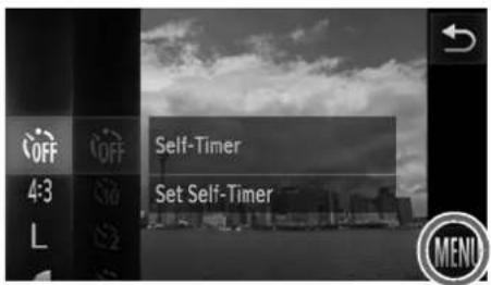 OFF 4:3 L Self-Timer Set Self-Timer MENU