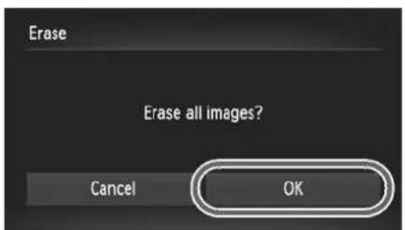 Erase Erase all images? Cancel OK