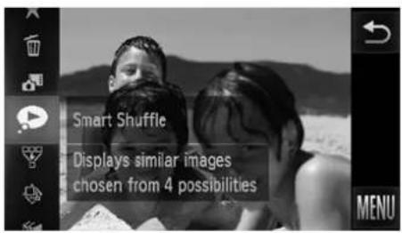 Smart Shuffle Displays similar images chosen from 4 possibilities