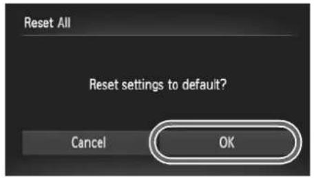 Reset All Reset settings to default? Cancel OK