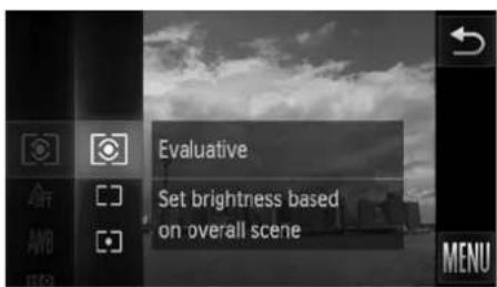 Evaluative Set brightness based on overall scene