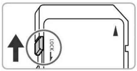 Diagram showing a lock mechanism with directional arrows and a magnified circular detail labeled 'LOCK'