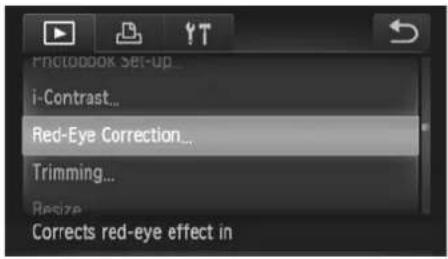 Photobox Setup... i-Contrast... Red-Eye Correction... Trimming... Resize Corrects red-eye effect in