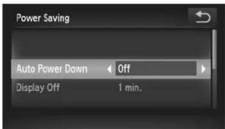 Power Saving Auto Power Down Off Display Off 1 min.