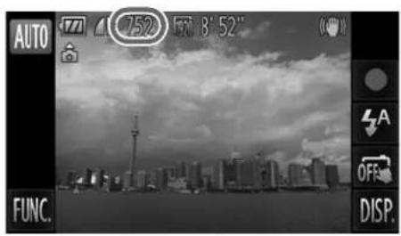 CANON Ixus 1100 HS - Can you check the number of shots that can be taken? - 1