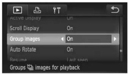 Active Display Scroll Display Group images Auto Rotate Regime On Last seen Groups images for playback