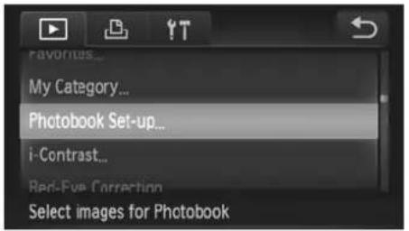 Favorites... My Category... Photobook Set-up... i-Contrast... Red-Fue Correction Select images for Photobook