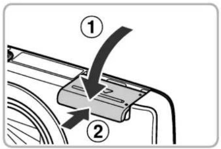 Diagram showing a mechanical component with numbered parts and directional arrows indicating motion or assembly.
