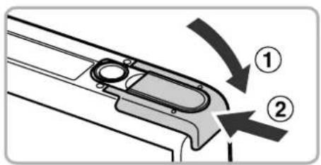 Technical diagram showing a mechanical component with numbered callouts indicating parts of motion or assembly.