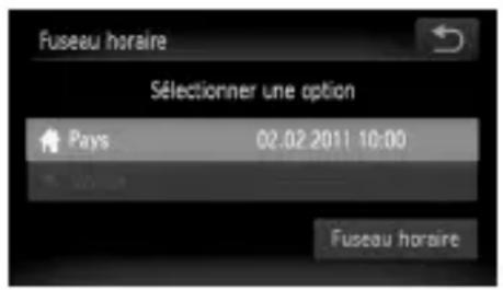 Fuseau horsaire Sélectionner une option Pays 02.02.2011 10:00 Fuseau horsaire