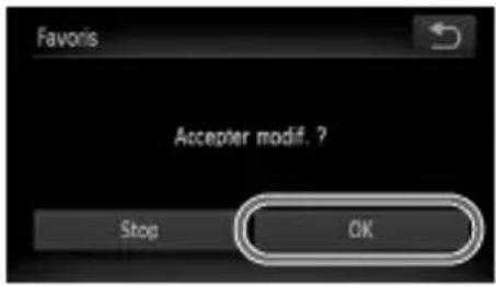 Favoris Accepter modif. ? Stop OK