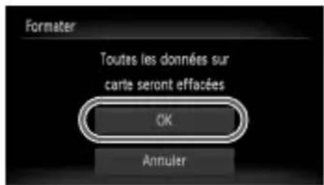 Formater Toutes les données sur carte seront effacées OK Annuler
