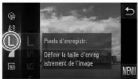 Pixels d'enregistrer. Définir la taille d'enregistrement de l'image