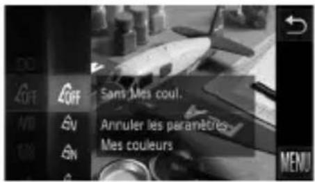 DO OFF MD CN SANS Mes coul. Annuler les paramètres Mes couleurs MENU