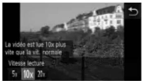 La vidéo est lue 10x plus vite que la vit. normale Vitesse lecture 5x 10x 20x