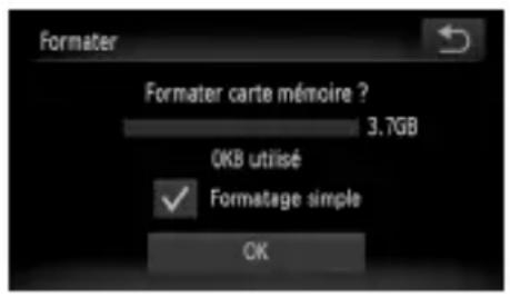 Formater Formater carte mémoire ? 3.7GB OKB utilisé ✓ Formatage simple OK