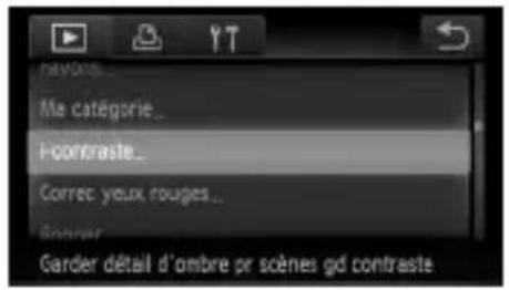 havons... Ma catégorie... I-contraste... Correc yeux rouges... Garder détail d'ombre pr scènes gd contraste