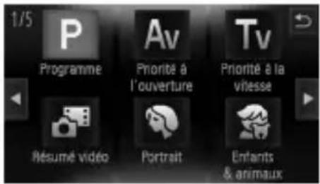 1/5 Programme Av Tv Priorité à l'ouverture Priorité à la vitesse Résumé vidéo Portrait Enfants & animaux