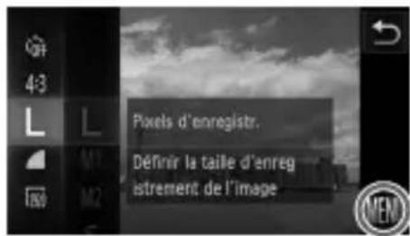 Pixels d'enregistrer. Définir la taille d'enregistrement de l'image