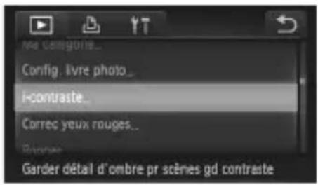 Mie Categorie... Config. livre photo_ I-contraste_ Correct yeux rouges... Garder détail d'ombre pr scènes gd contraste
