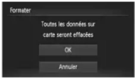 Formater Toutes les données sur carte seront effectées OK Annuler