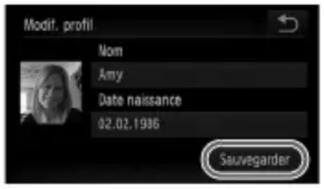 Modif. profil Nom Amy Date naissance 02.02.1986 Sauvegarder