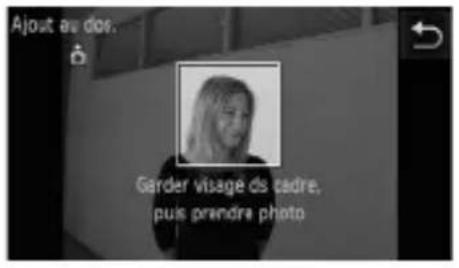 Ajout au dos. Garder visagé du cadre, puis prendre photo