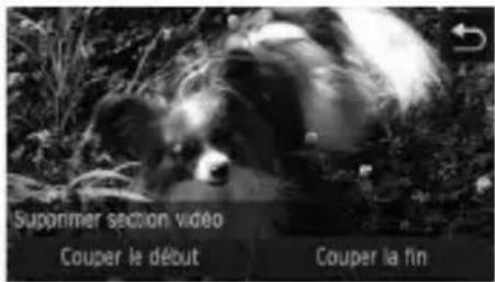 Supprimer section vidéo Couper le début Couper la fin