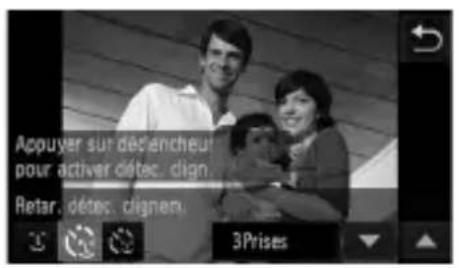 Appuyer sur désancheur pour activer détec. dign. Retar. détes. dignem. 3Prises