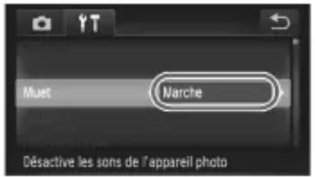 Muet Narche Désactive les sons de l'appareil photo