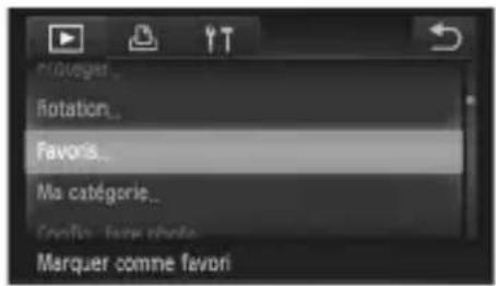 Rotation... Favoris... Ma catégorie... Marquer comme favori