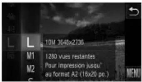 10M 3648x2735 1280 vues restantes Pour impression jusqu'au format A2 (16x20 po.) MENU