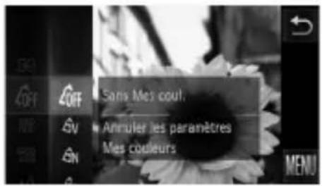 Sans Mes coul. Annuler les paramètres Mes couleurs