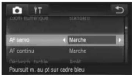 OFFI RÉMÉRIQUE STANDERS AF servo Marché AF continu Marché Décaréty, Fertile Enfant Poursuit m. au pt sur cadre bleu