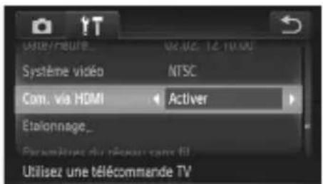 Use/neure... Systeme vidéo NTSC Com. via HDMI Activer Etalonnage... Utilisez une télécommande TV