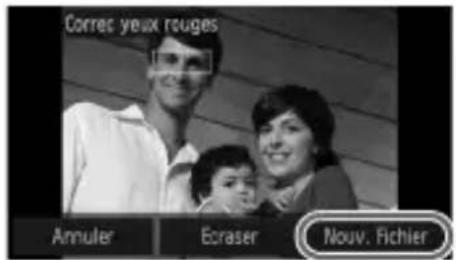 Correct yeux rouges Annuler Ecraser Nouv. Fichier