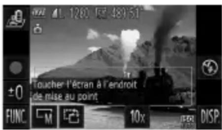 L 1200 区 48051 Toucher l'Écran à l'endroit de mise au point FUNC. M 10x DISP.