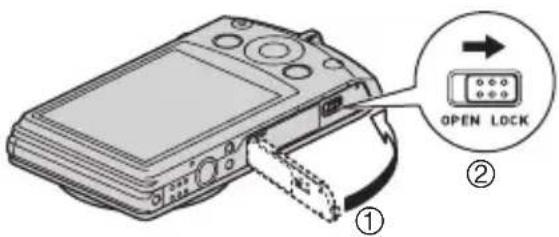 CASIO Exilim EX-S300 - 关闭电池盖。 - 1