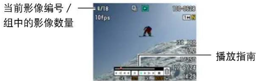 当前影像编号 / 组中的影像数量 10fps 100-0623 播放指南
