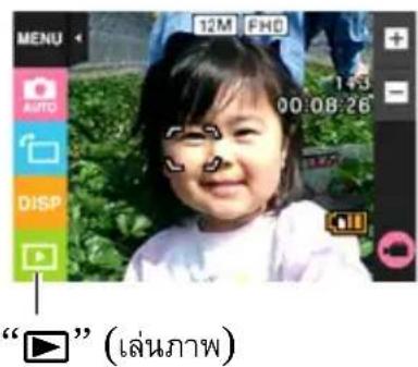 MENU AUTO DISP 12M FHO 143 00:08:26 “▶” (เล่นภาพ)