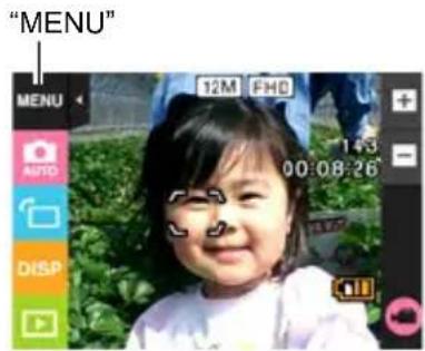 "MENU" MENU 12M FHD AUTO 143 00:08:26 DISP