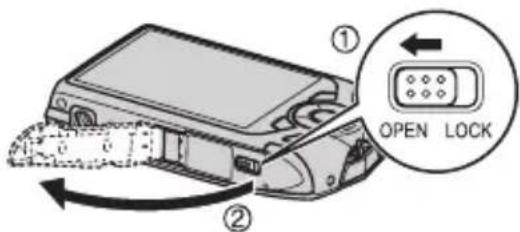 CASIO Exilim EX-Z2300 - Ouvrez le couvercle de batterie. - 1