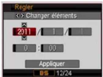 Regler Changer éléments 2011 / 1 / 1 0 : 00 Appliquer BS 12/24