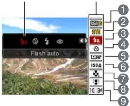 Flash auto 1 2 3 4 5 6 7 8 9