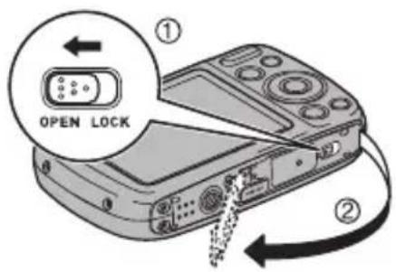 CASIO Exilim EX-Z42 - Ouvrez le couvercle de batterie. - 1