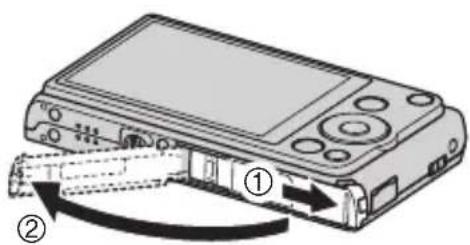 CASIO Exilim EX-Z680 - Ouvrez le couvercle de batterie. - 1