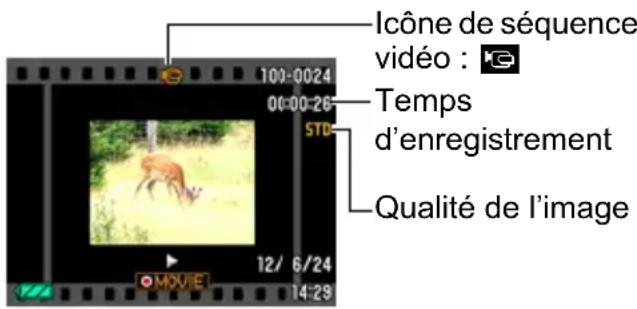 Icône de séquence vidéo : Temps d'enregistrement Qualité de l'image 100-0024 00:00:26 STD 12/ 6/24 14:29 MOVIE